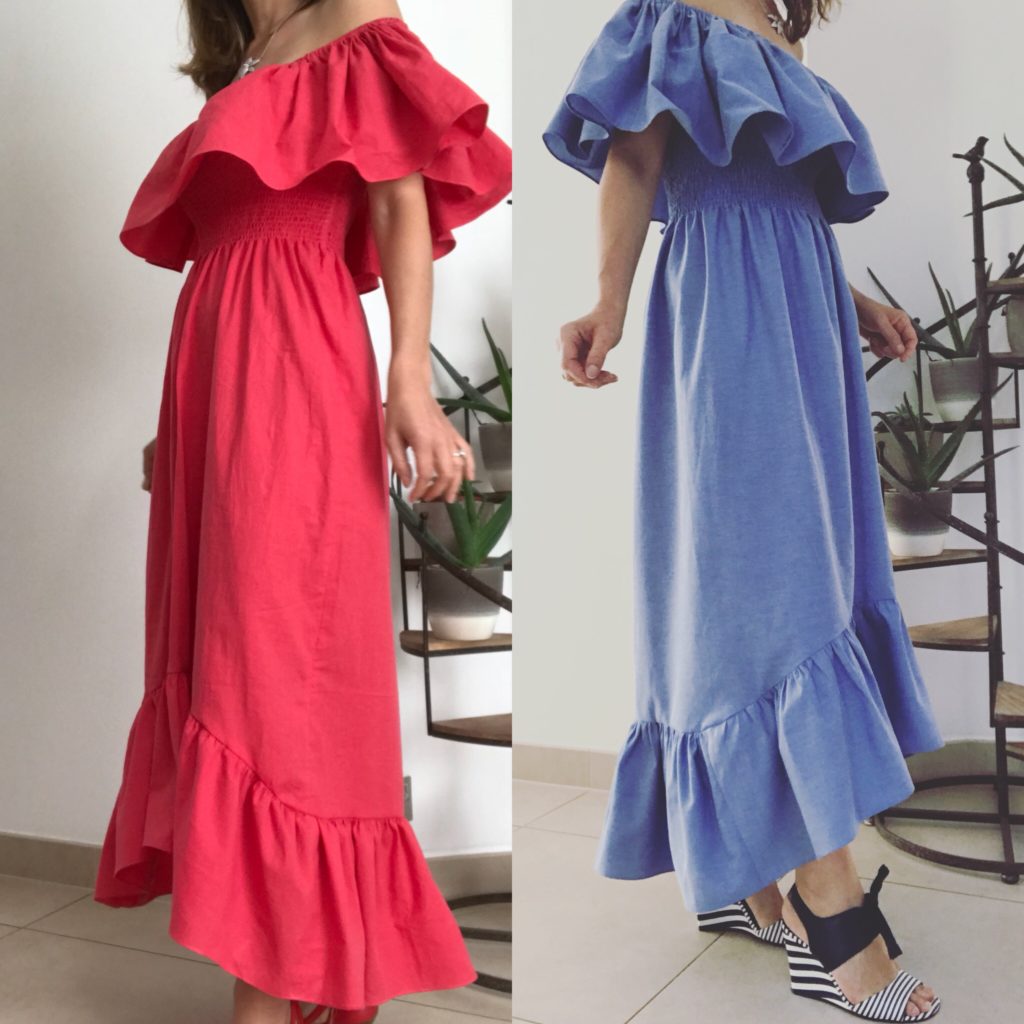 How to Sew a Ruffle Off the Shoulder Dress