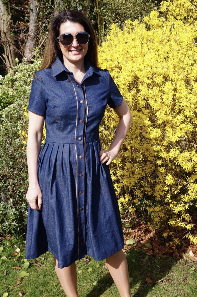 Button Up Denim Chambray Dress