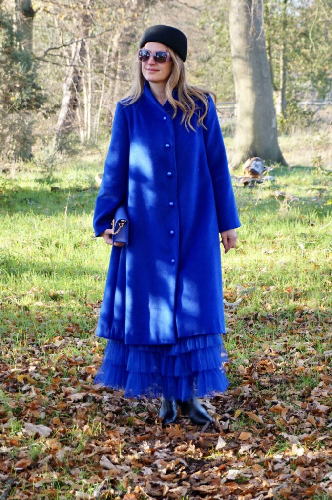 Blue swing clearance coat